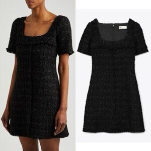 Elegant Black Mini Tory Burch Tweed Dress